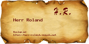 Herr Roland névjegykártya